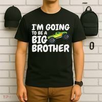 I'm Going To Be A Big Brother Announcement Monster Truck Car T-Shirt thumb 6