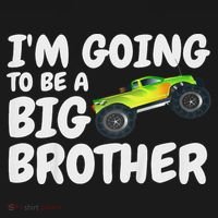 I'm Going To Be A Big Brother Announcement Monster Truck Car Bucket Hat thumb 4