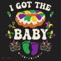 I Got The Baby Pregnancy Announcet Funny Mardi Gras Beanie thumb 2
