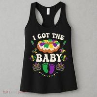 I Got The Baby Pregnancy Announcet Funny Mardi Gras Women's Tank Top thumb 3