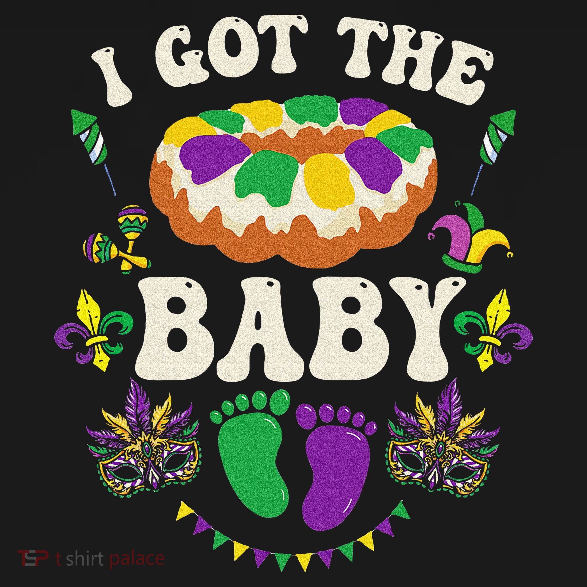 I Got The Baby Pregnancy Announcet Funny Mardi Gras Baby Bodysuit