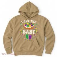 I Got The Baby Pregnancy Announcet Funny Mardi Gras Hoodie thumb 0