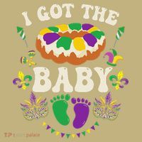 I Got The Baby Pregnancy Announcet Funny Mardi Gras Polo thumb 2