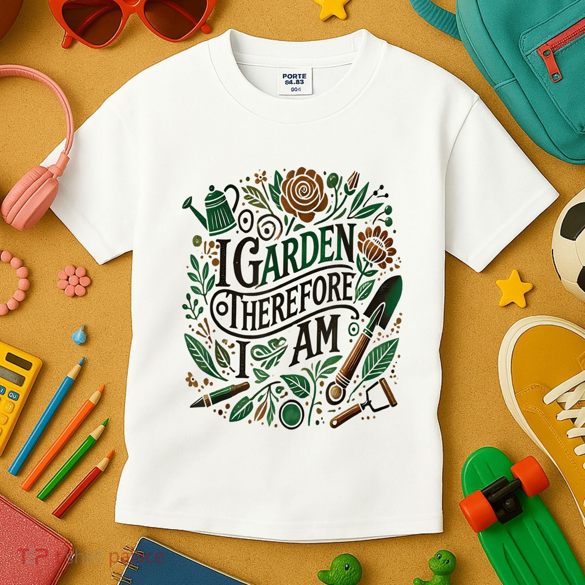 I Garden Therefore I Am Kids T-Shirt