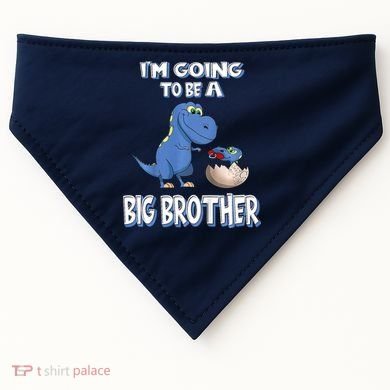 I'm Going To Be A Big Brother Dinosaur USA-Made Doggie Bandana