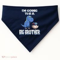 I'm Going To Be A Big Brother Dinosaur USA-Made Doggie Bandana thumb 0
