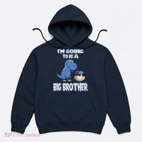 I'm Going To Be A Big Brother Dinosaur Hoodie thumb 0