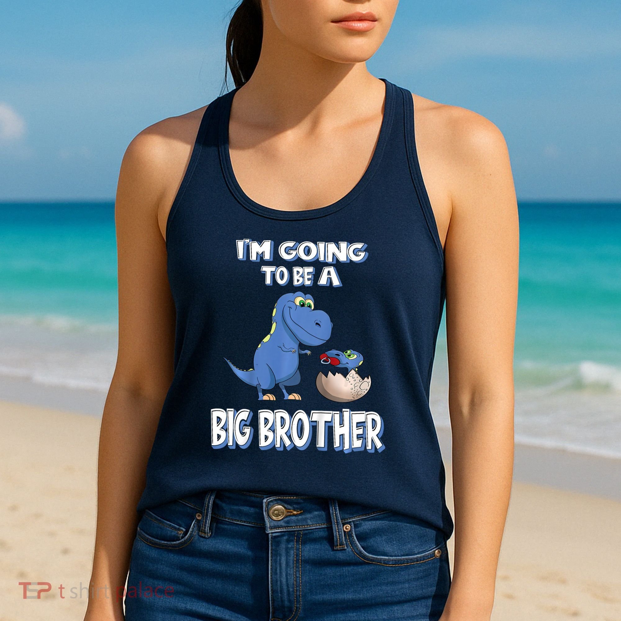 I'm Going To Be A Big Brother Dinosaur Women's Tank Top