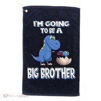I'm Going To Be A Big Brother Dinosaur Golf Towel thumb 0