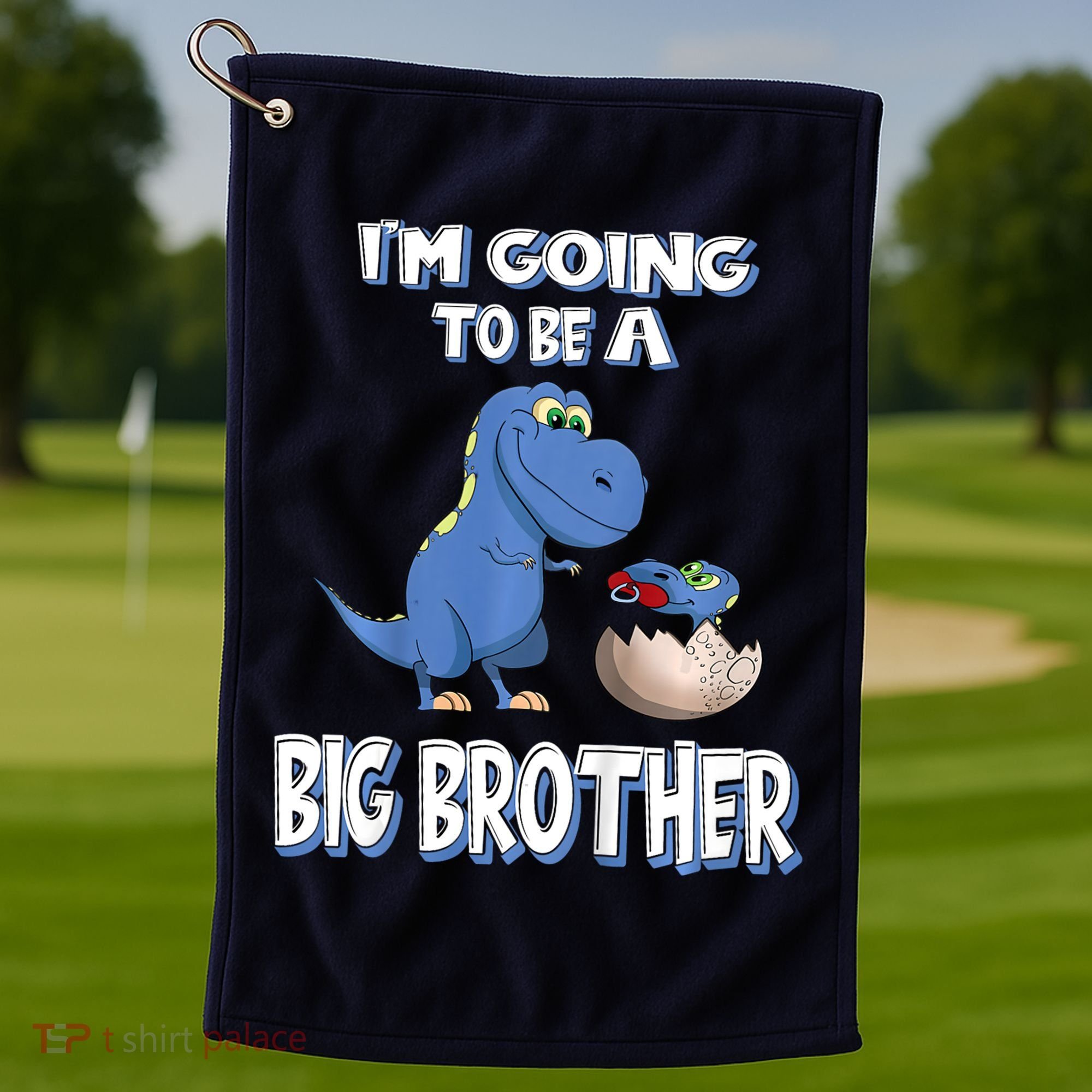 I'm Going To Be A Big Brother Dinosaur Golf Towel