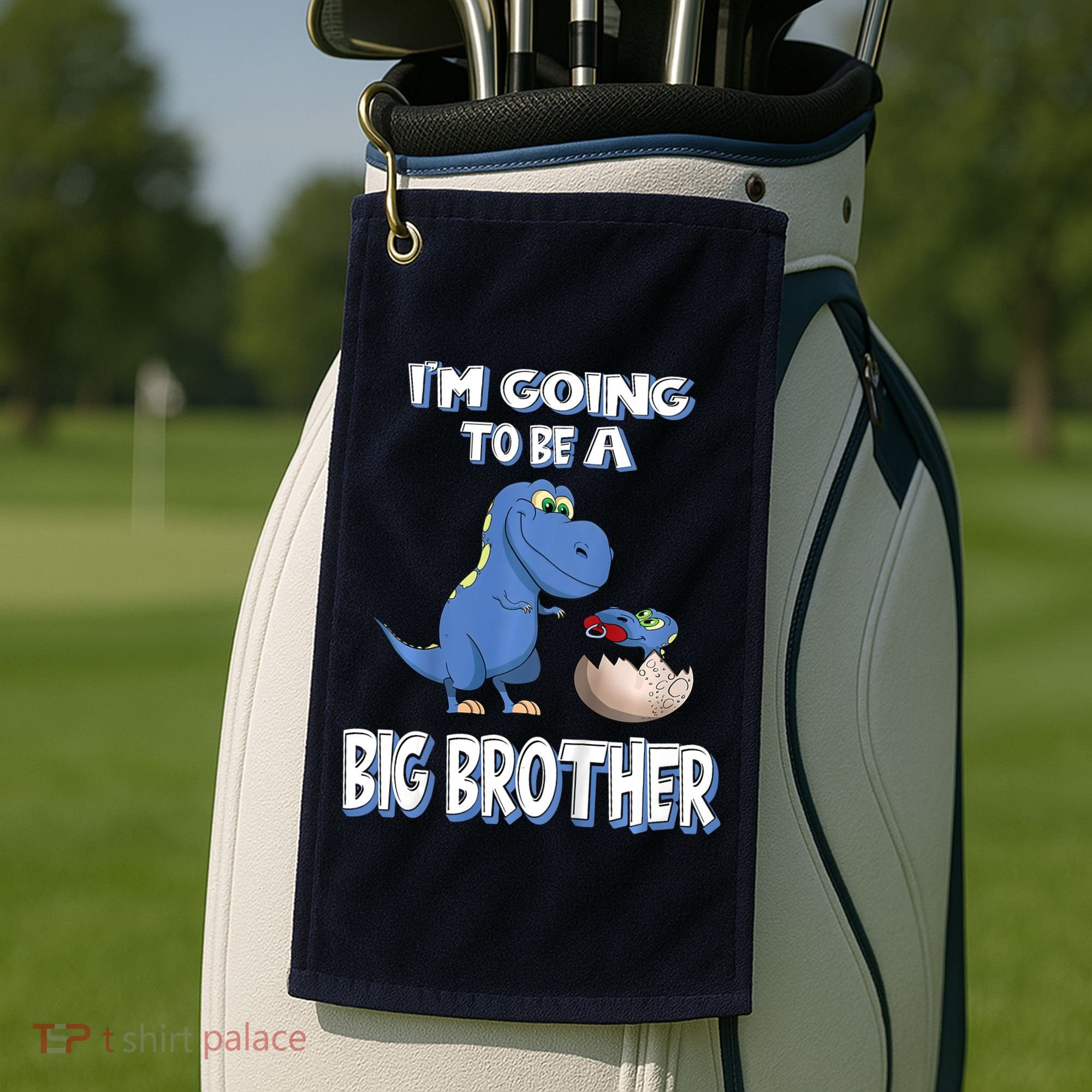 I'm Going To Be A Big Brother Dinosaur Golf Towel