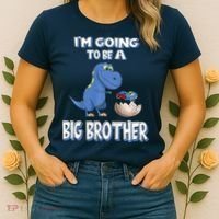I'm Going To Be A Big Brother Dinosaur Women's T-Shirt thumb 2