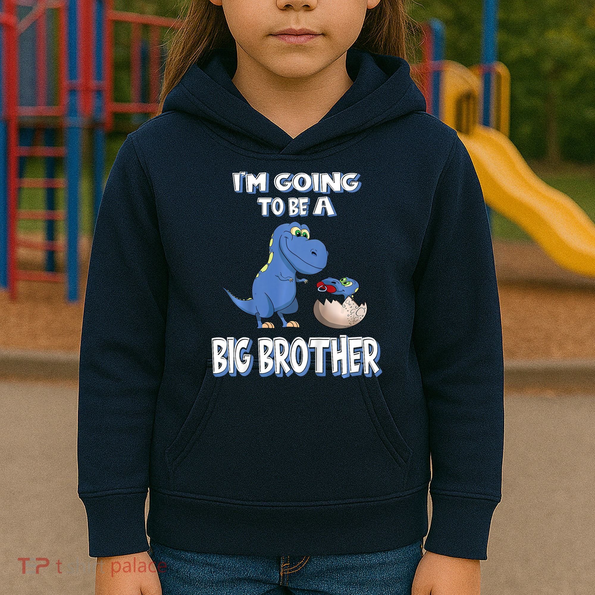 I'm Going To Be A Big Brother Dinosaur Kids Hoodie