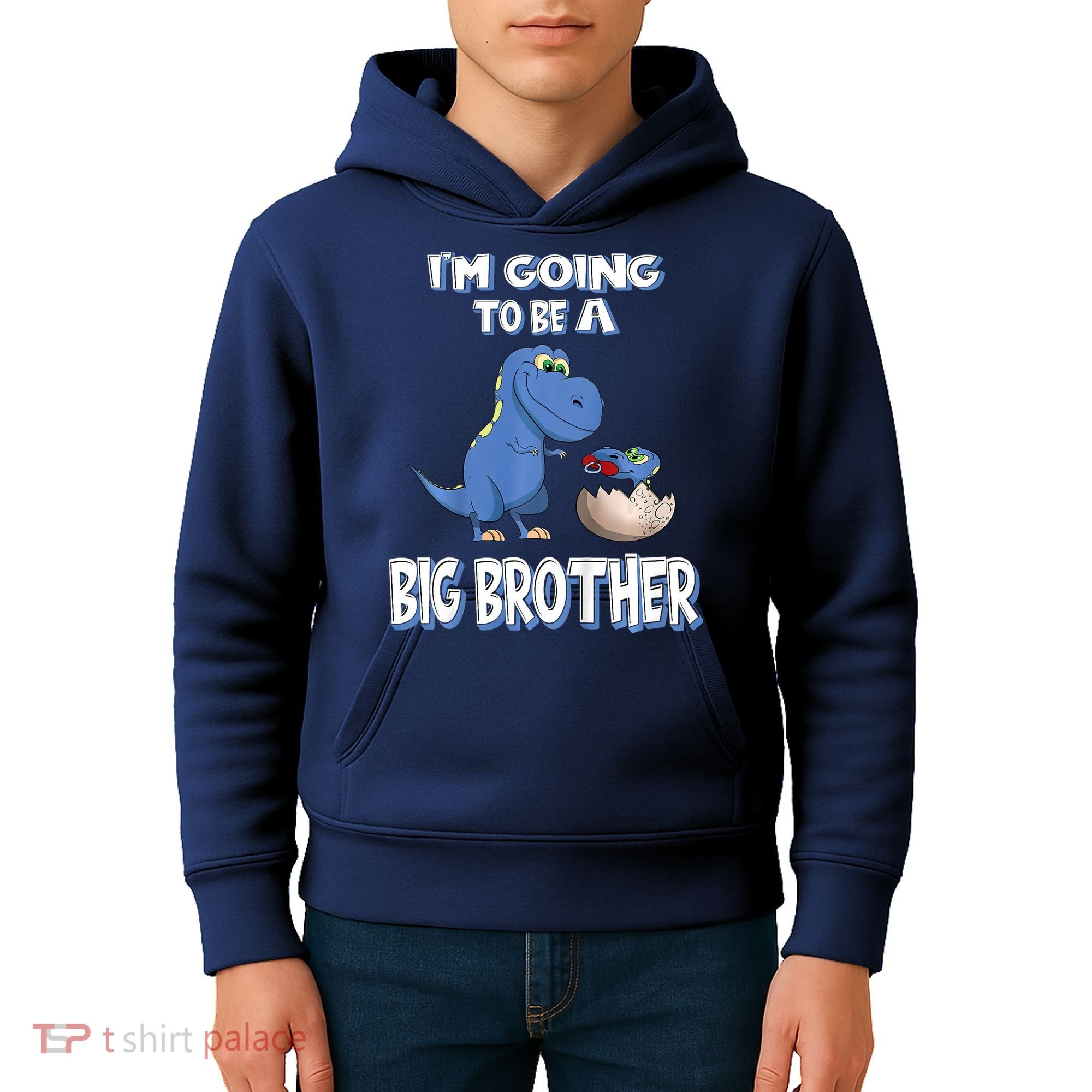 I'm Going To Be A Big Brother Dinosaur Kids Hoodie