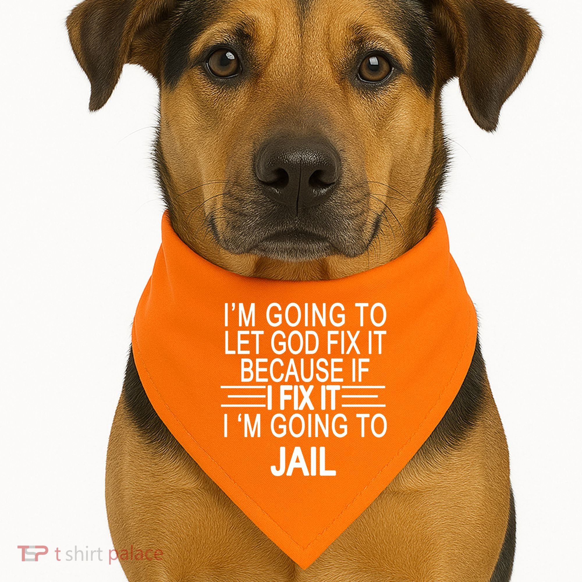 I'm Going To Let God Fix It Funny Quote USA-Made Doggie Bandana