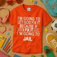 I'm Going To Let God Fix It Funny Quote Kids T-Shirt thumb 3