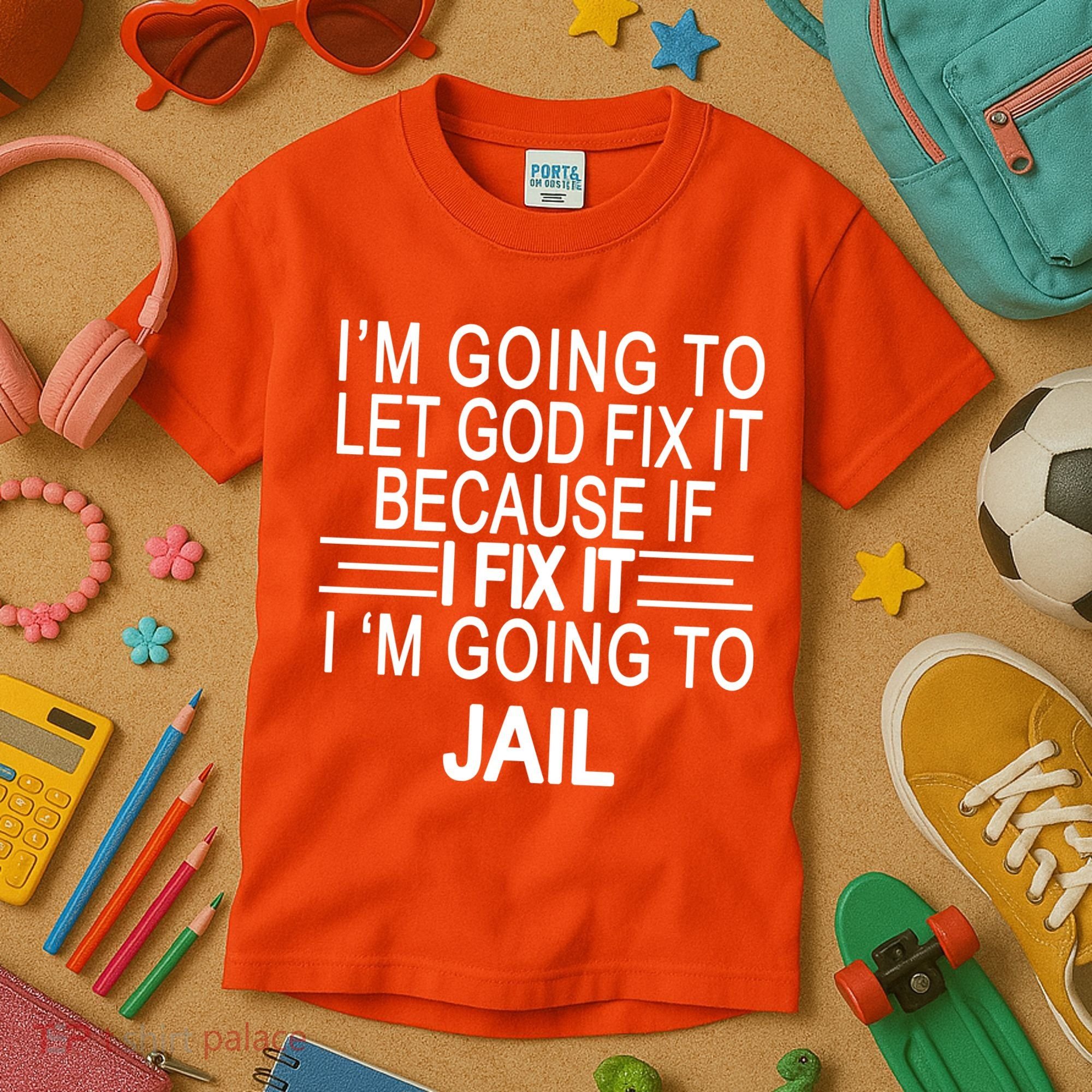 I'm Going To Let God Fix It Funny Quote Kids T-Shirt