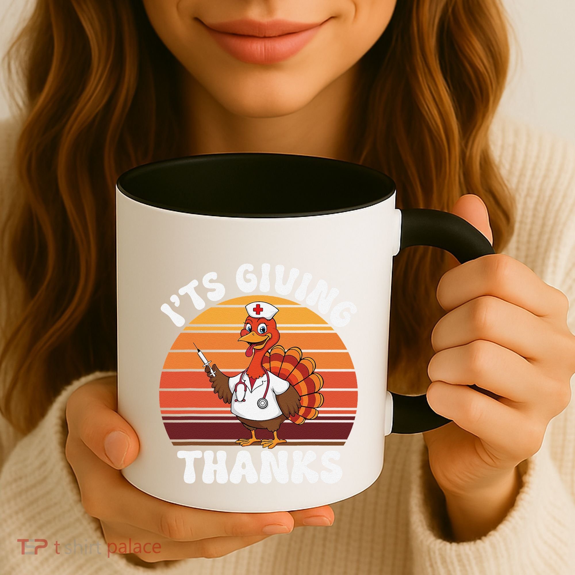 ItS Giving Thanks Nurse Thanksgiving Funny Turkey Nurse Coffee Mug