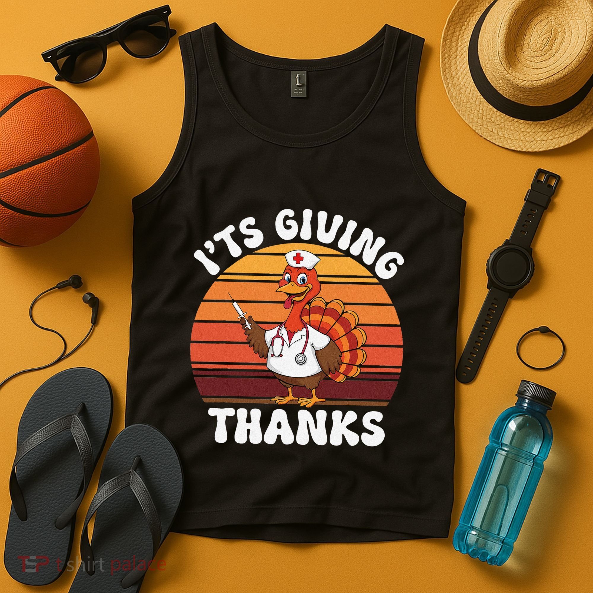ItS Giving Thanks Nurse Thanksgiving Funny Turkey Nurse Tank Top