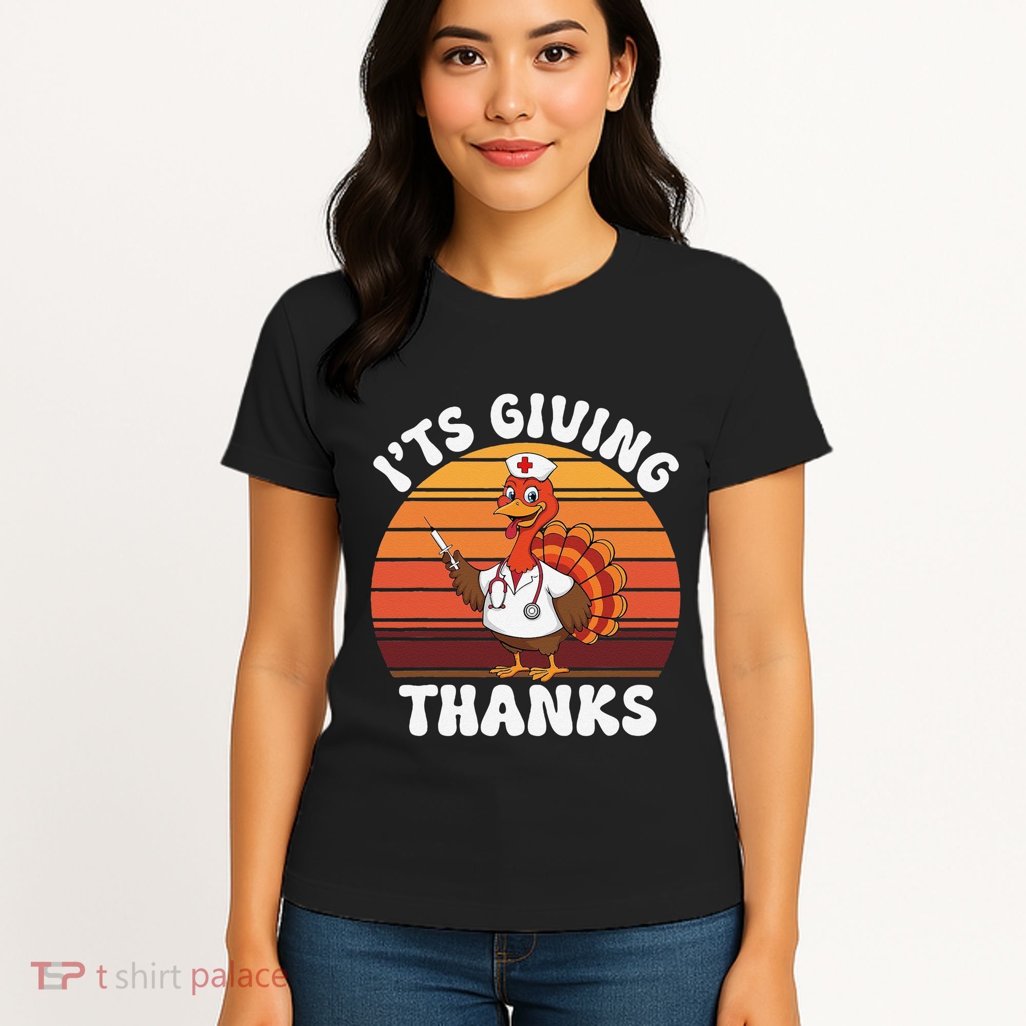 ItS Giving Thanks Nurse Thanksgiving Funny Turkey Nurse Women's T-Shirt