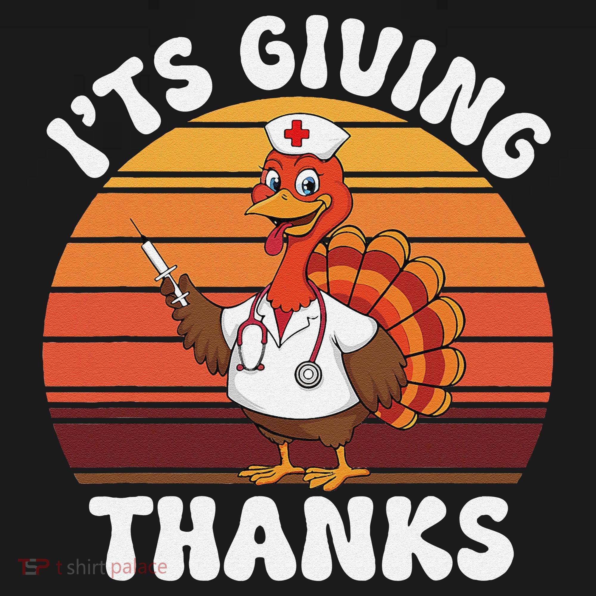 ItS Giving Thanks Nurse Thanksgiving Funny Turkey Nurse Kids Hoodie