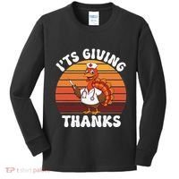 ItS Giving Thanks Nurse Thanksgiving Funny Turkey Nurse Kids Long Sleeve Shirt thumb 0