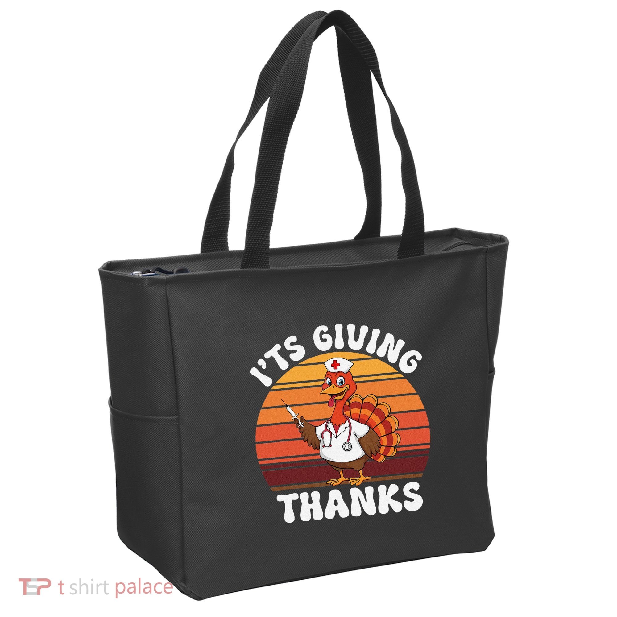 ItS Giving Thanks Nurse Thanksgiving Funny Turkey Nurse Tote Bag