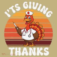 ItS Giving Thanks Nurse Thanksgiving Funny Turkey Nurse Hoodie thumb 2