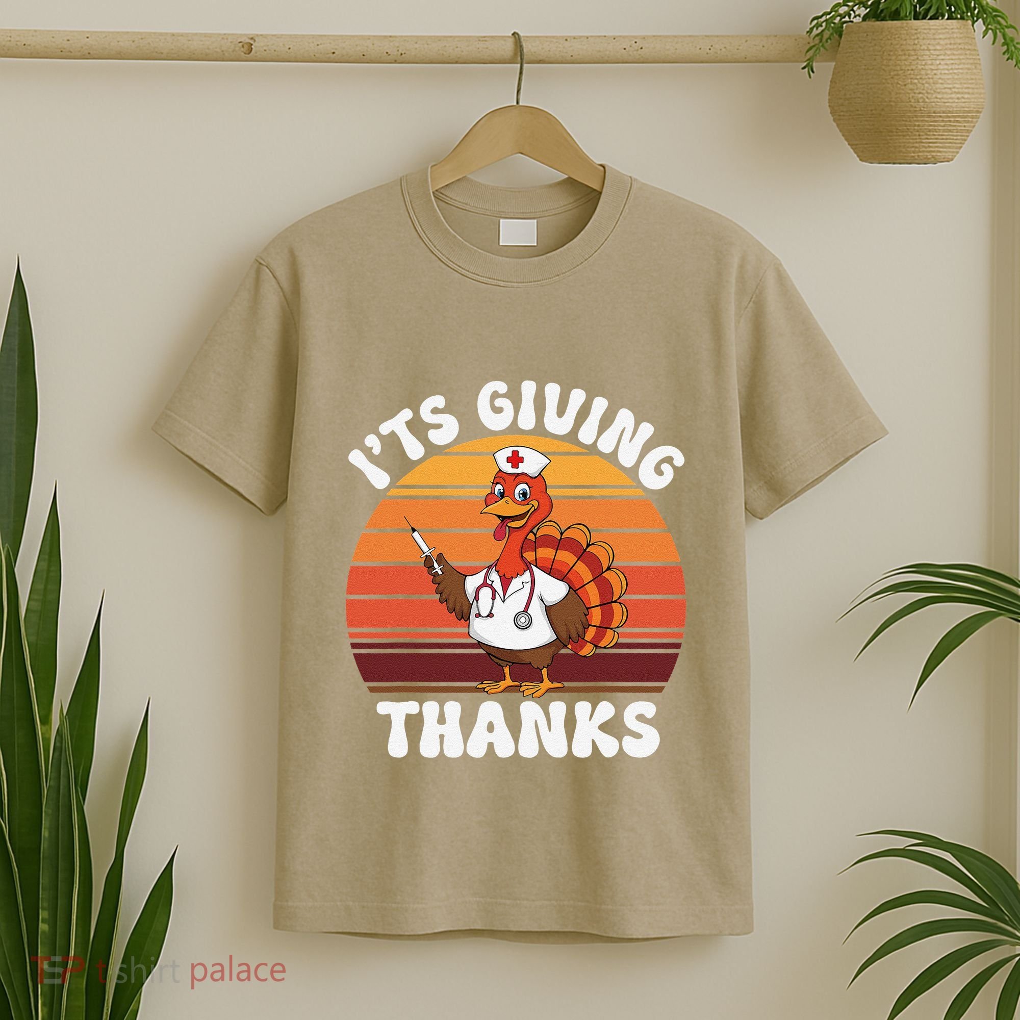 ItS Giving Thanks Nurse Thanksgiving Funny Turkey Nurse T-Shirt