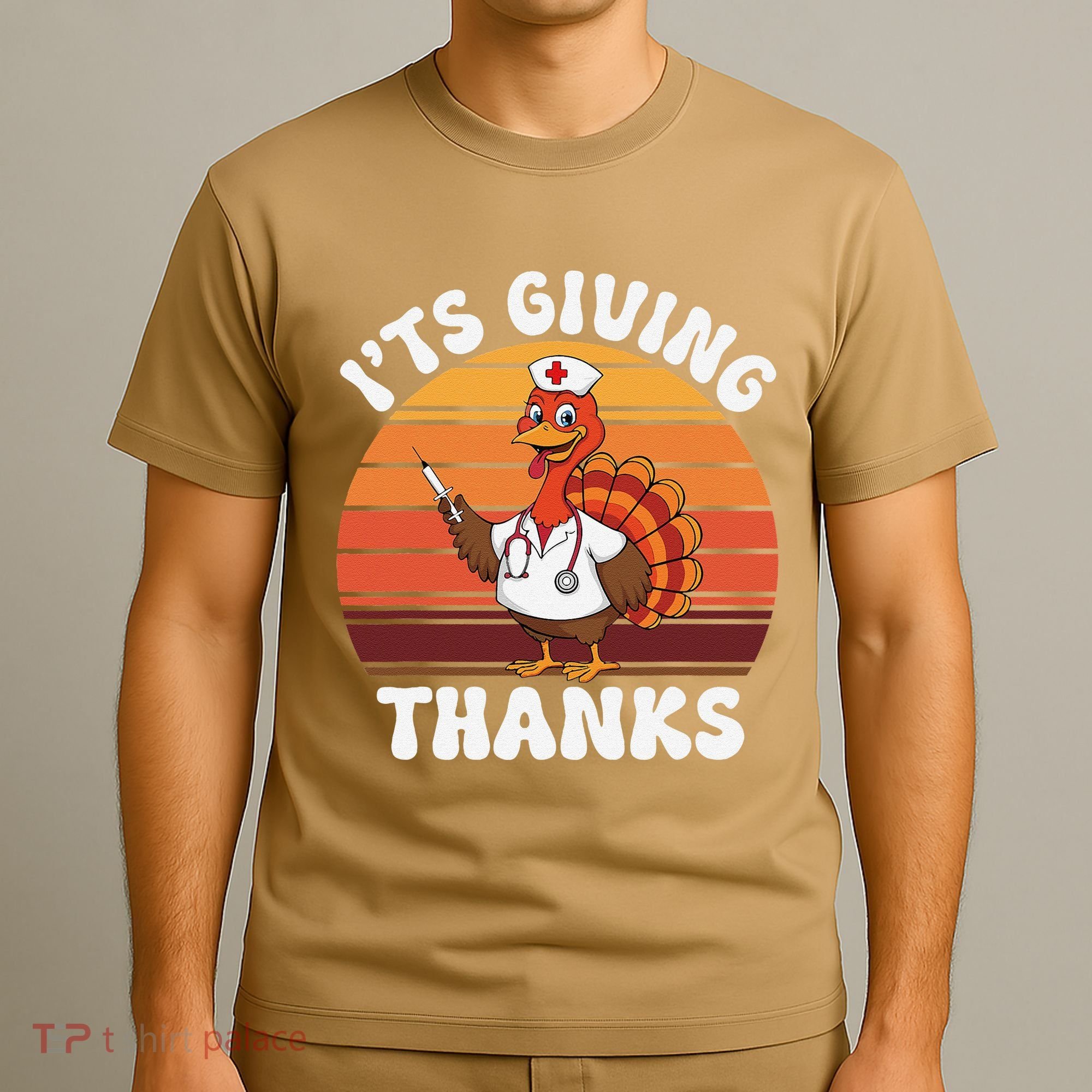 ItS Giving Thanks Nurse Thanksgiving Funny Turkey Nurse T-Shirt