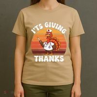 ItS Giving Thanks Nurse Thanksgiving Funny Turkey Nurse T-Shirt thumb 4