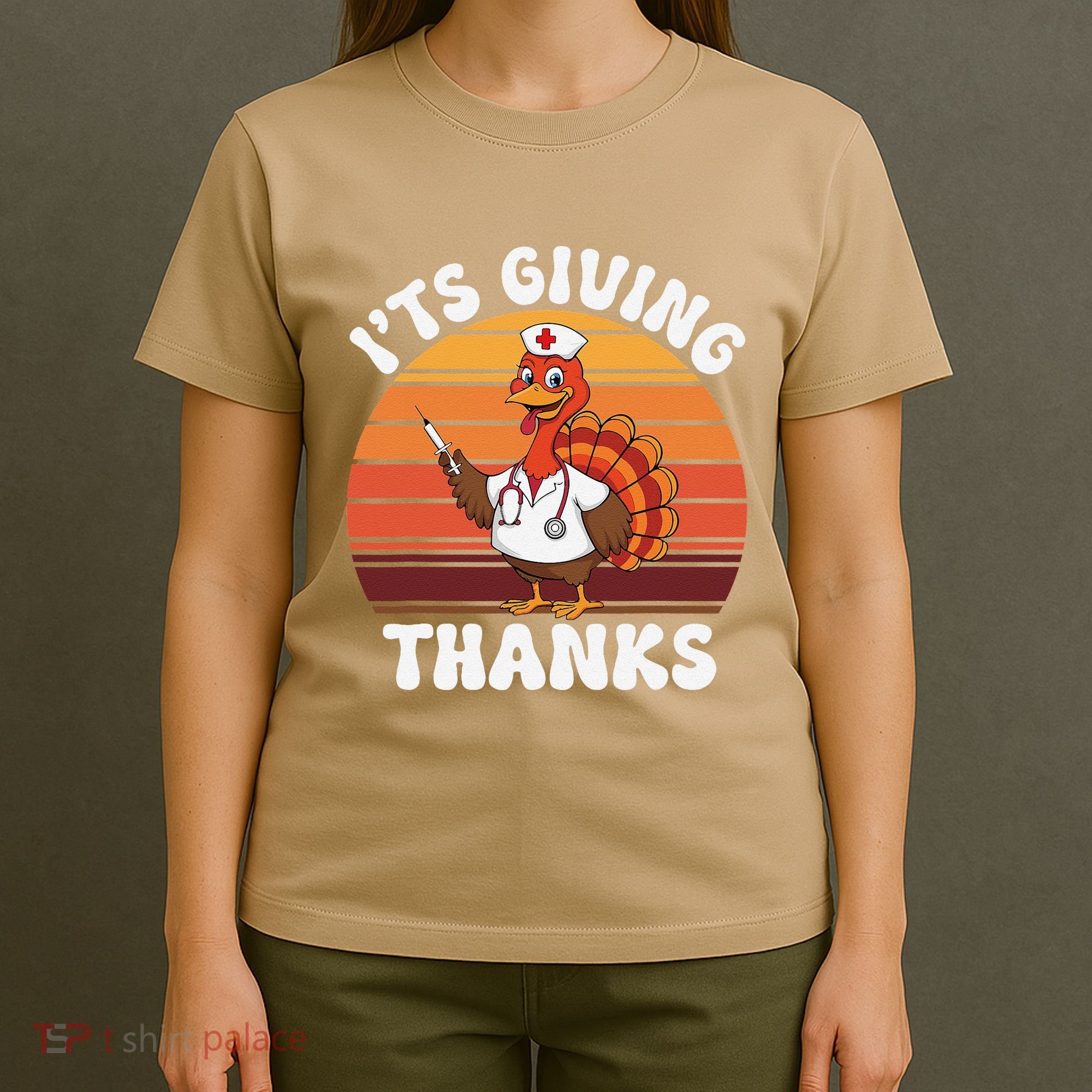 ItS Giving Thanks Nurse Thanksgiving Funny Turkey Nurse T-Shirt
