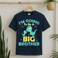 I'm Going To Be A Big Brother Family Dinosaur Cute Funny T-Shirt thumb 2