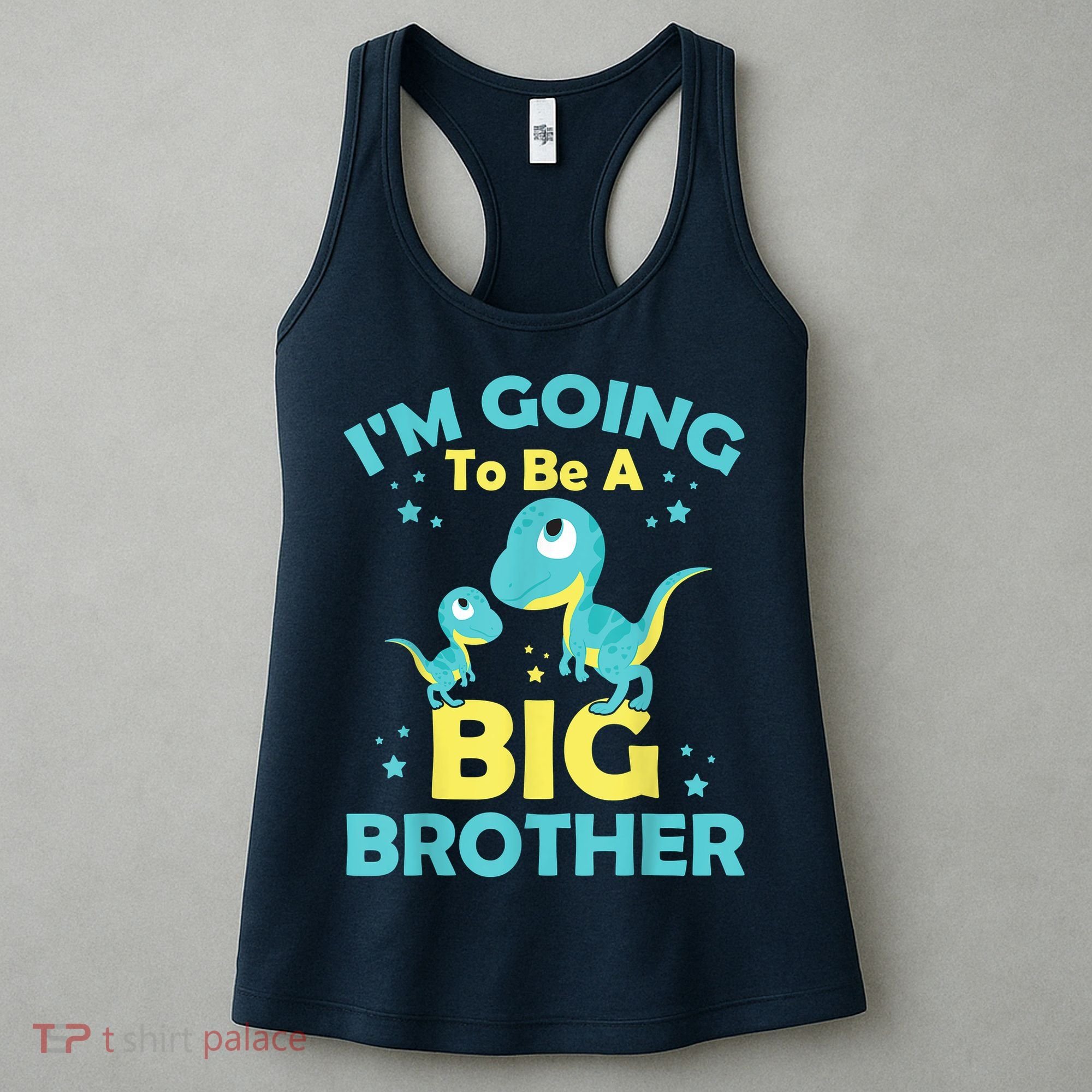 I'm Going To Be A Big Brother Family Dinosaur Cute Funny Women's Tank Top