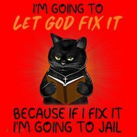 I'm Going To Let God Fix It Funny Cat Santa Hat thumb 1