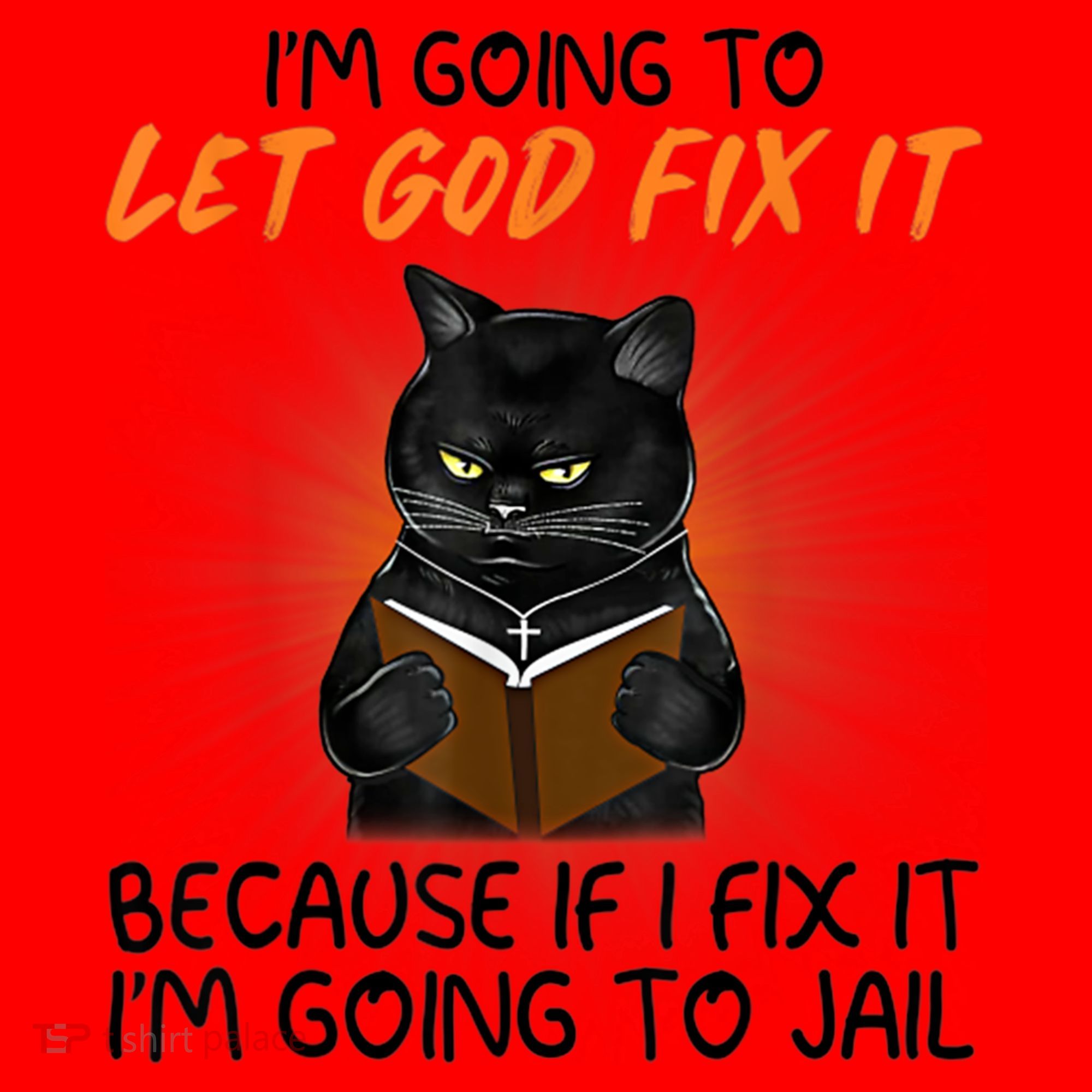 I'm Going To Let God Fix It Funny Cat Santa Hat