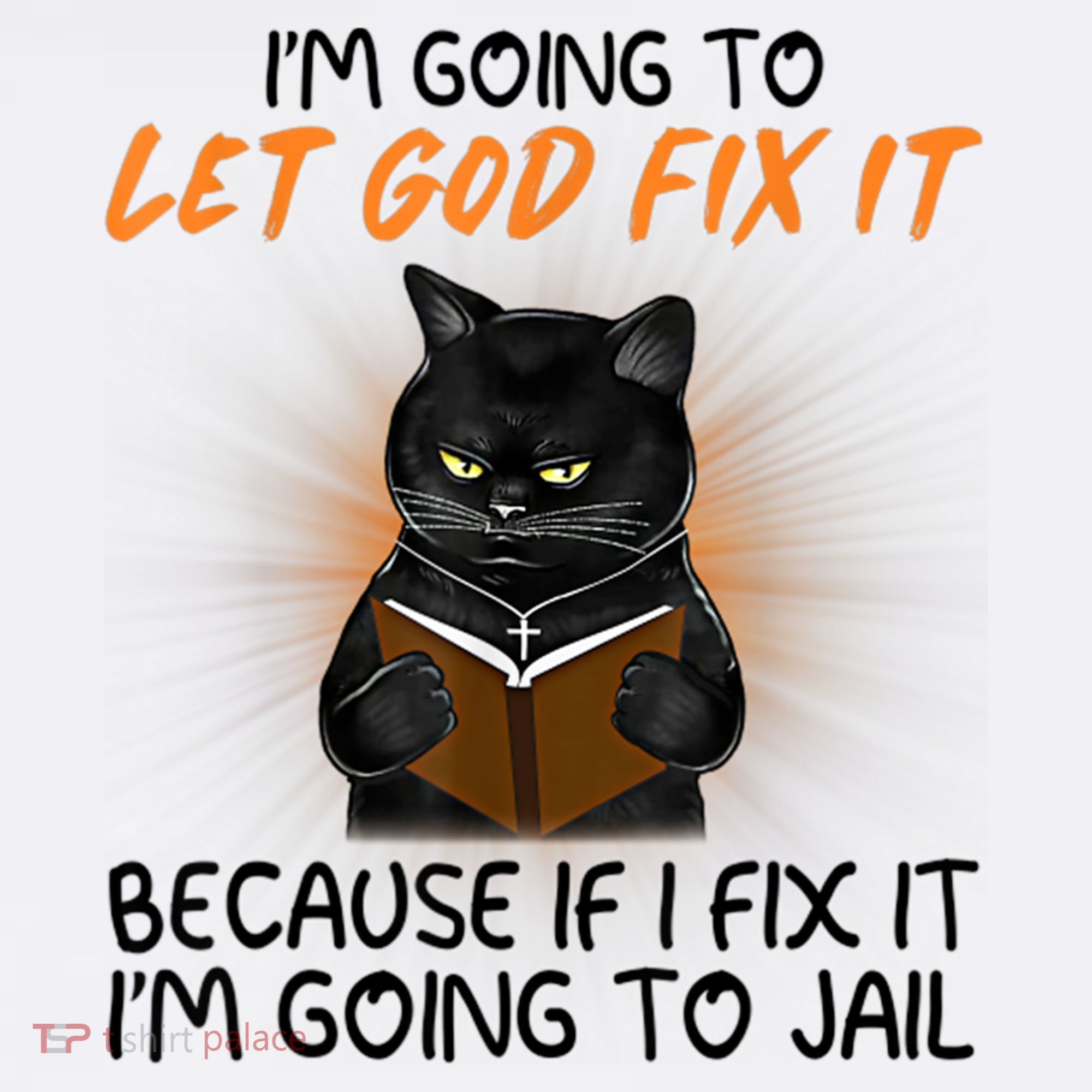 I'm Going To Let God Fix It Funny Cat Apron