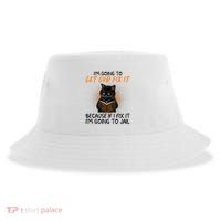 I'm Going To Let God Fix It Funny Cat Sustainable Bucket Hat thumb 0