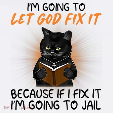 I'm Going To Let God Fix It Funny Cat Sustainable Bucket Hat