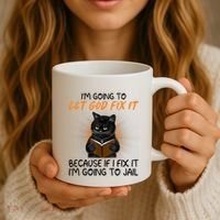 I'm Going To Let God Fix It Funny Cat Coffee Mug thumb 3