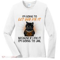 I'm Going To Let God Fix It Funny Cat Women's Long Sleeve Shirt thumb 0