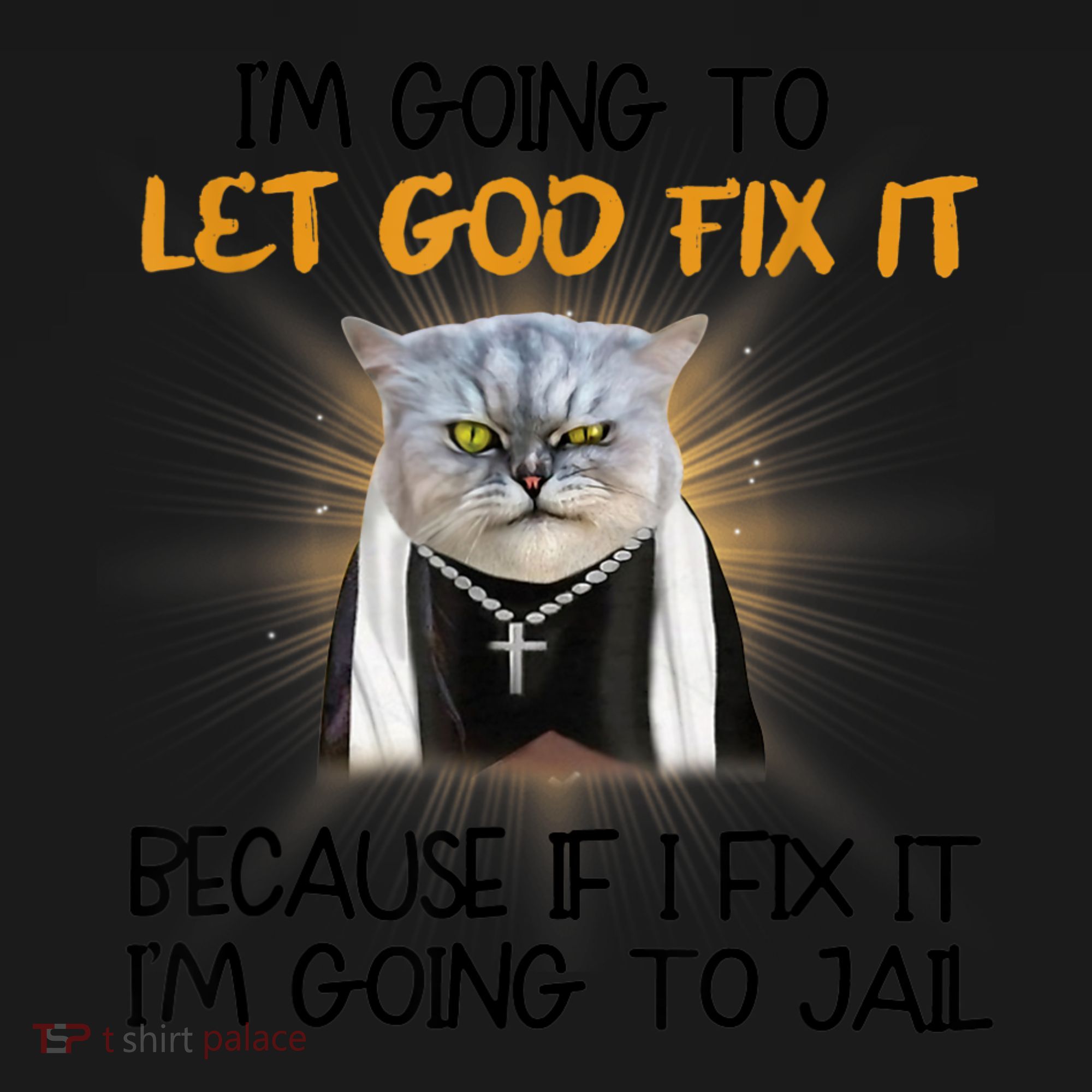 I'm Going To Let God Fix It Funny Cat Coaster