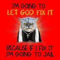 I'm Going To Let God Fix It Funny Cat Santa Hat thumb 1