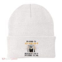 I'm Going To Let God Fix It Funny Cat Beanie thumb 0