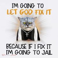 I'm Going To Let God Fix It Funny Cat Women's Hoodie thumb 2