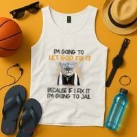 I'm Going To Let God Fix It Funny Cat Tank Top thumb 4