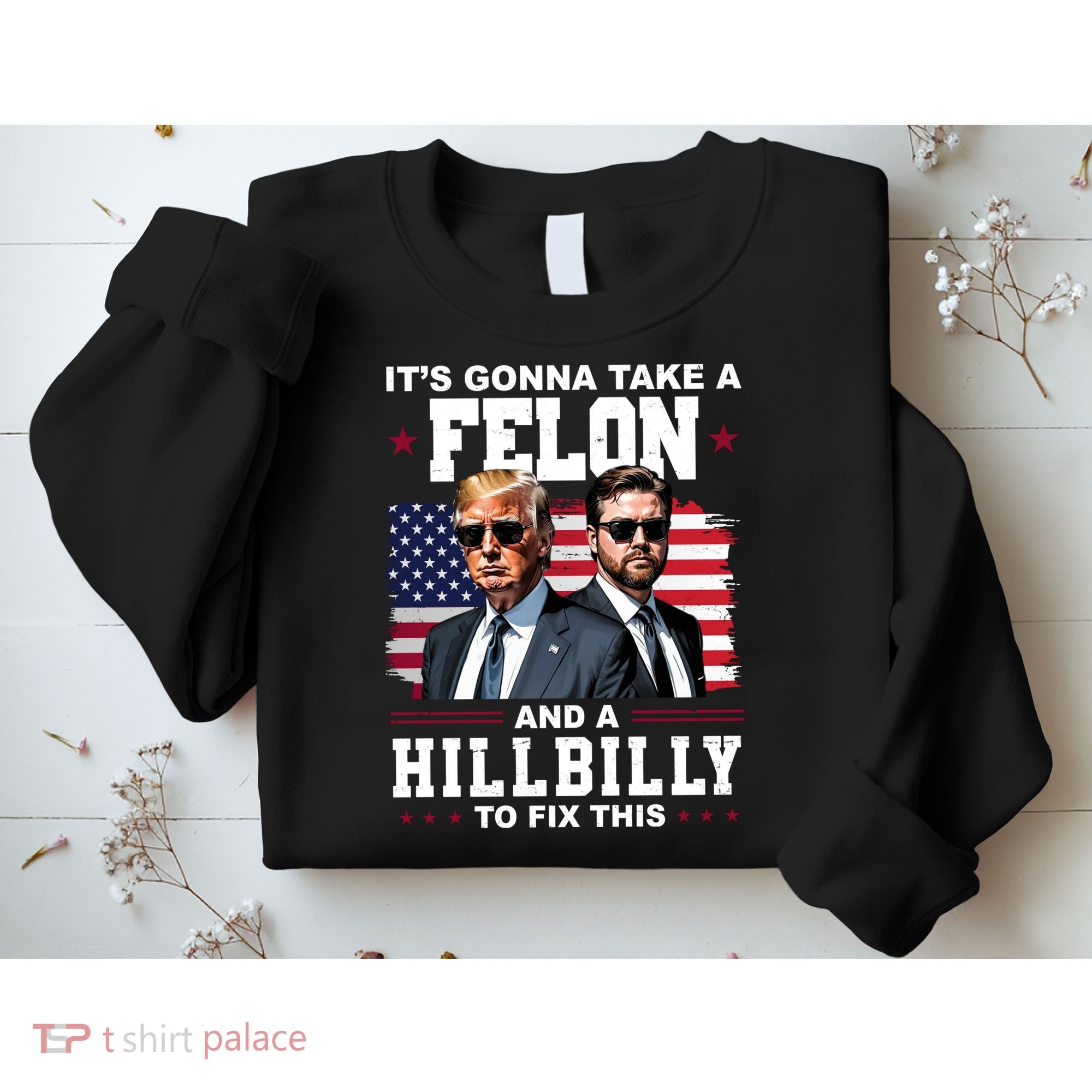Its Gonna Take A Felon And A Hillbilly To Fix This Pro Trump Vance Sweatshirt