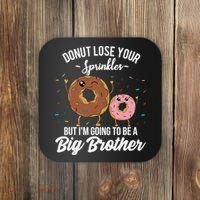 Im Going To Be A Big Brother Funny Donut Baby Announcement Coaster thumb 0