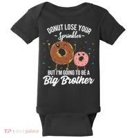 Im Going To Be A Big Brother Funny Donut Baby Announcement Baby Bodysuit thumb 0