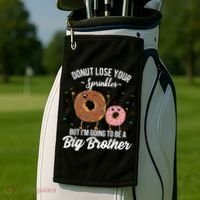 Im Going To Be A Big Brother Funny Donut Baby Announcement Golf Towel thumb 2